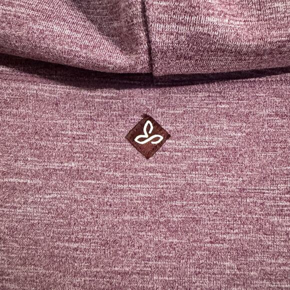 prAna Ember Funnel Neck Pullover Top XL Purple Heather Workout Yoga Comfort - Picture 4 of 7